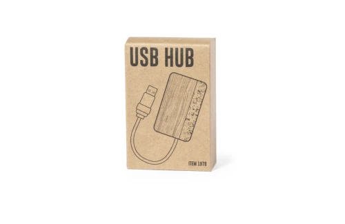 Hub USB personnalisé port 2.0 en bambou et extrait de marbre Layais