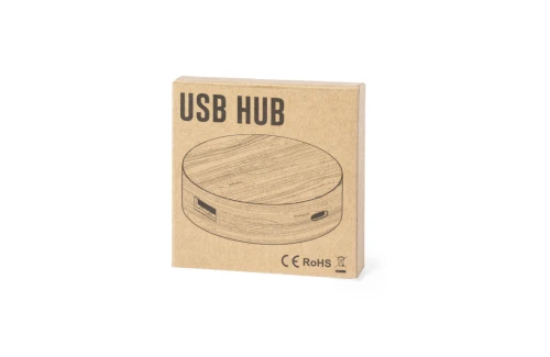 Hub USB personnalisé port 2.0 en bambou Lasiar