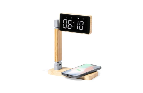 Horloge de bureau personnalisée Edres à chargeur sans fil intégré