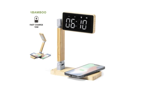 Horloge de bureau personnalisée Edres à chargeur sans fil intégré