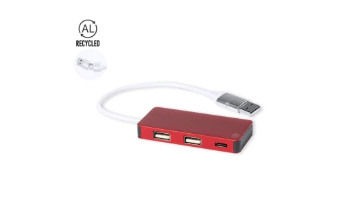 Hub port USB personnalisé 2.0 en aluminium recyclé Kalat