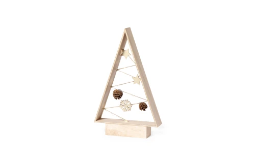 Sapin de Noël de bureau personnalisé en bois naturel avec LED Allurex