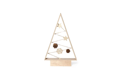 Sapin de Noël de bureau personnalisé en bois naturel avec LED Allurex