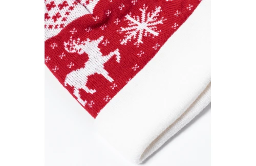 Bonnet personnalisé aux motifs de Noël avec pompon Elenix