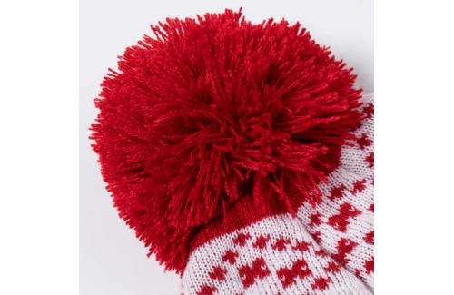 Bonnet personnalisé aux motifs de Noël avec pompon Elenix