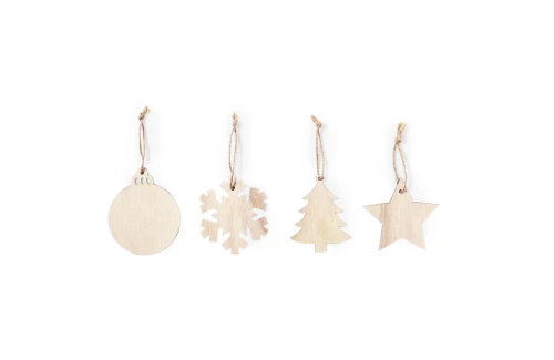 Ensemble d'ornement de Noël personnalisé kit 4 pièces en bois Fultom