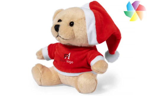 Ourson peluche père Noël personnalisé Kuisy