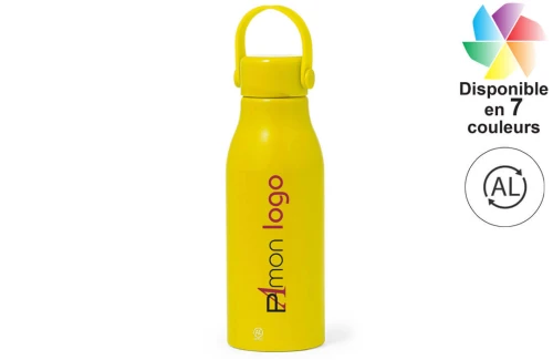 Gourde publicitaire personnalisée écologique en aluminium recyclé à finition satinée Perpok 700 ml 