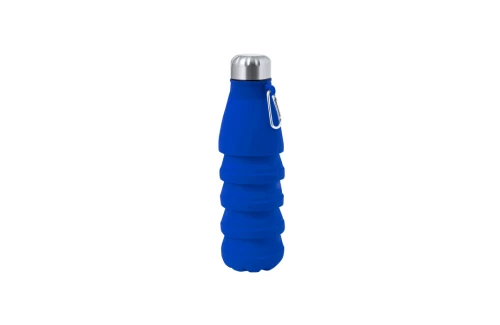 Gourde pliable personnalisée en silicone et inox avec mousqueton Fael 550 ml