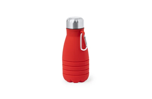 Gourde pliable personnalisée en silicone et inox avec mousqueton Fael 550 ml