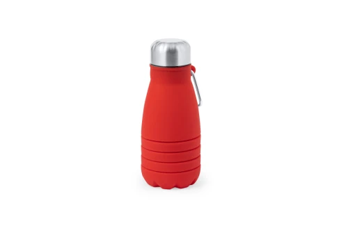 Gourde pliable personnalisée en silicone et inox avec mousqueton Fael 550 ml