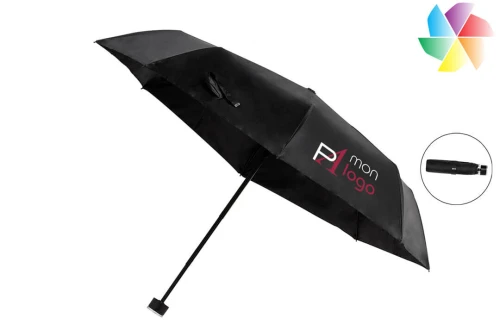 Parapluie publicitaire personnalisé pliable recyclé à système anti-vent Claris 