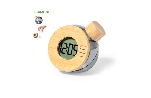 Horloge de bureau personnalisée Graox design original en bambou naturel