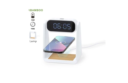 Horloge réveil matin personnalisée Darret avec lampe et chargeur sans fil