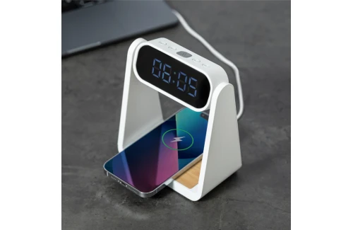 Horloge réveil matin personnalisée Darret avec lampe et chargeur sans fil