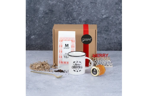 Coffret cadeau de Noël personnalisé set à thé avec tasse céramique Oriarty