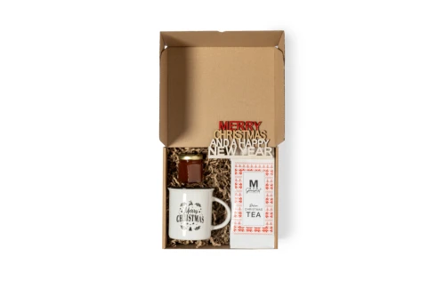 Coffret cadeau de Noël personnalisé set à thé avec tasse céramique Oriarty