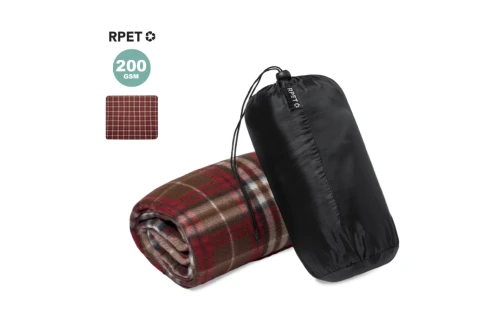 Couverture personnalisée en RPET recyclé à motif tartan bicolore Barzagli