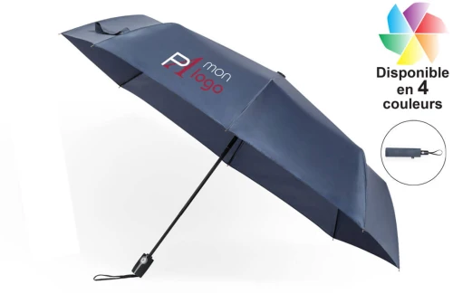 Mini parapluie personnalisé compact recyclé à système anti-vent Krastony