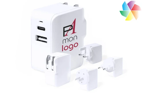 Adaptateur multiprises de voyage personnalisé compact Vlind