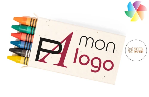 Boîte de crayons couleurs publicitaire personnalisée Fyser avec graines à ensemencée 