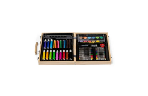 Malette de coloriage personnalisé Lanzini coffret en bois de 66 pièces