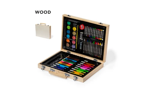 Malette de coloriage personnalisé Lanzini coffret en bois de 66 pièces