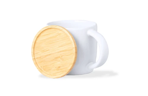 Tasse personnalisée Zenara de 350 ml avec couvercle en bambou