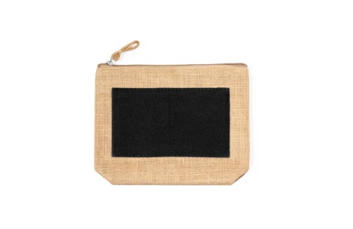 Pochette maquillage personnalisée Kasmie trousse en jute et coton