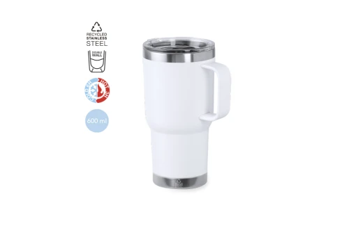 Mug isotherme personnalisé Paster en acier inox recyclé de 600 ml