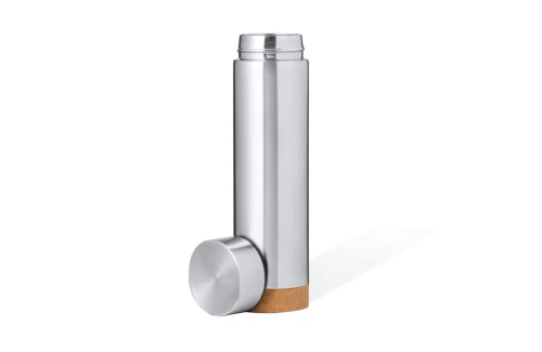 Thermos personnalisable en inox avec base en liège et infuseur Dantek