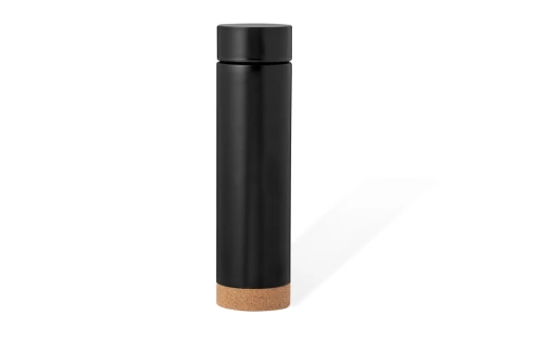 Thermos personnalisable en inox avec base en liège et infuseur Dantek