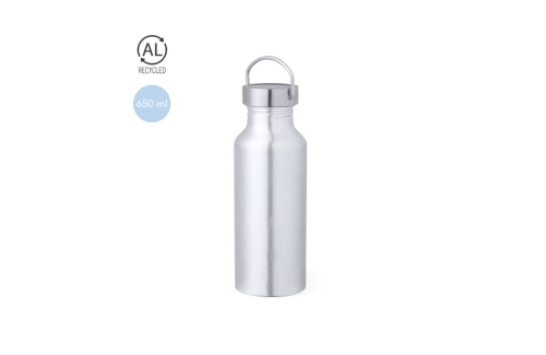 Gourde personnalisée en aluminium recyclé de finition brillant Zandor 650 ml