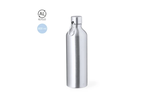 Gourde personnalisée en aluminium recyclé mat avec mousqueton Winex 800 ml