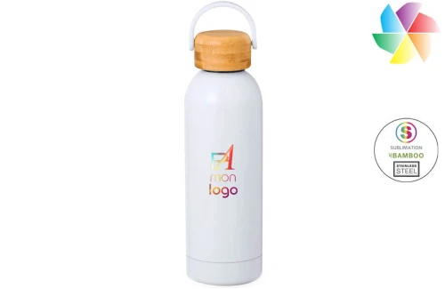 Gourde isotherme personnalisée en acier inox pour sublimation Jano 500 ml