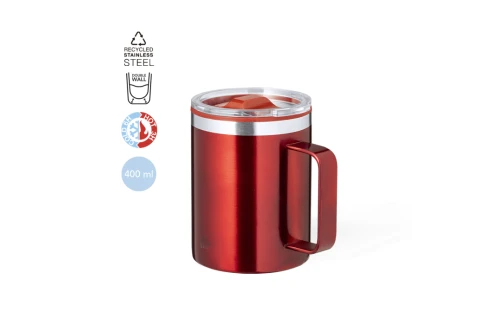 Mug isotherme personnalisé Suprax en acier inox recyclé de 400 ml