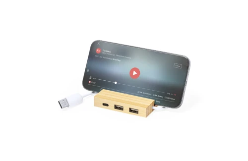 Hub USB personnalisé port 2.0 en bambou Cirzo