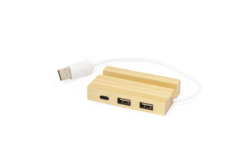 Hub USB personnalisé port 2.0 en bambou Cirzo