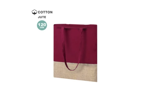 Tote bag personnalisé bicolore en toile de jute et coton Suelva