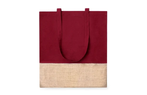 Tote bag personnalisé bicolore en toile de jute et coton Suelva