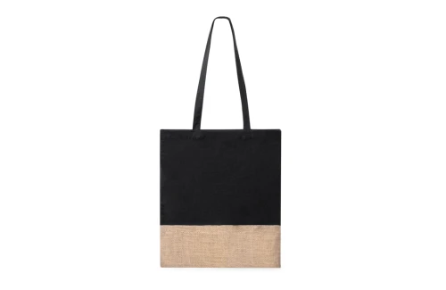 Tote bag personnalisé bicolore en toile de jute et coton Suelva