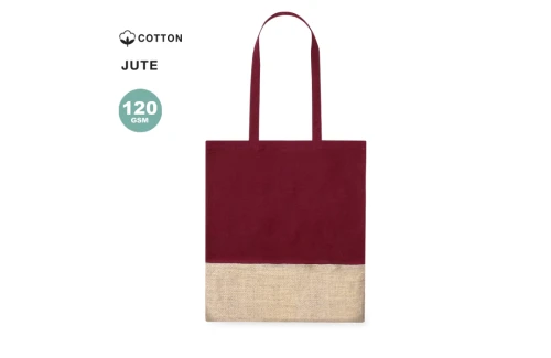 Tote bag personnalisé bicolore en toile de jute et coton Suelva