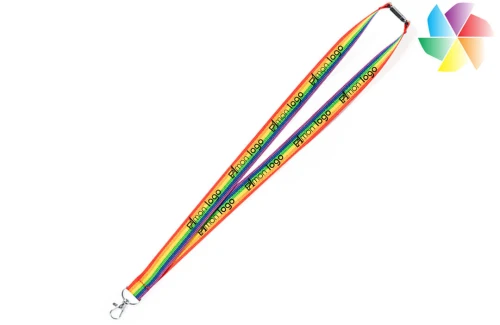 Lanyard arc en ciel publicitaire personnalisé Mapik cordon tour de cou au couleur LGBT 