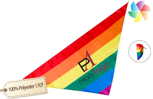 Bandana publicitaire personnalisé arc en ciel Faralax foulard au couleur LGBT 