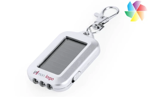 Porte-clés publicitaire personnalisé à lampe de poche solaire Eluxo 