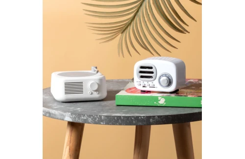 Haut-parleur Bluetooth personnalisé de style vintage en forme de radio Florens