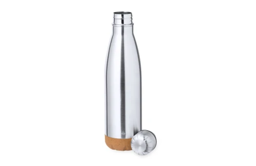 Bouteille isotherme personnalisée en acier inox recyclé argenté Dagles 500 ml