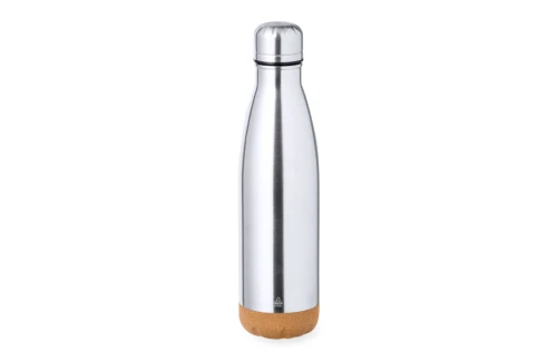 Bouteille isotherme personnalisée en acier inox recyclé argenté Dagles 500 ml