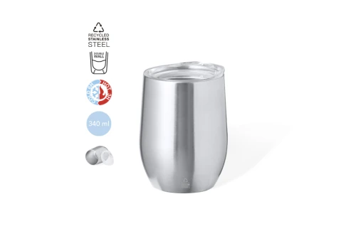 Mug isotherme personnalisé verre thermique Yarton acier inox recyclé 340 ml