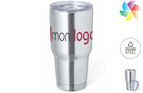 Mug isotherme publicitaire personnalisé gobelet thermique en inox recyclé Atinger 